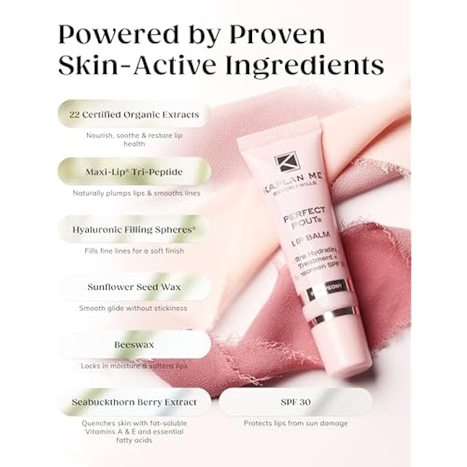 KAPLAN MD PERFECT POUT LIP BALM, ULTRA HYDRATING TREATMENT + SPF 30 SUNSCREEN, 0.35 OZ - Image 3